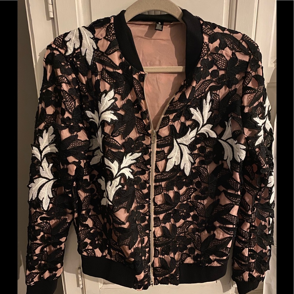 Black and White Lace Jacket